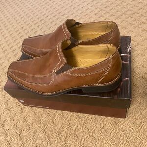 NWOT Sandro Warren Cognac Leather Shoes | Slip-on Dress Shoes | Men's sz 10